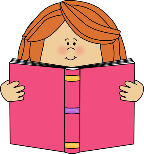 Girl Reading a Book Clip Art - Girl Reading a Book Image