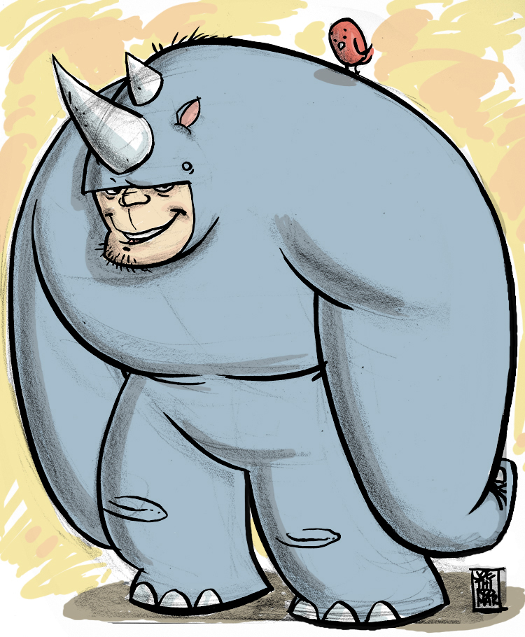 Rhino sketch colored by hyperjack08 on Clipart library