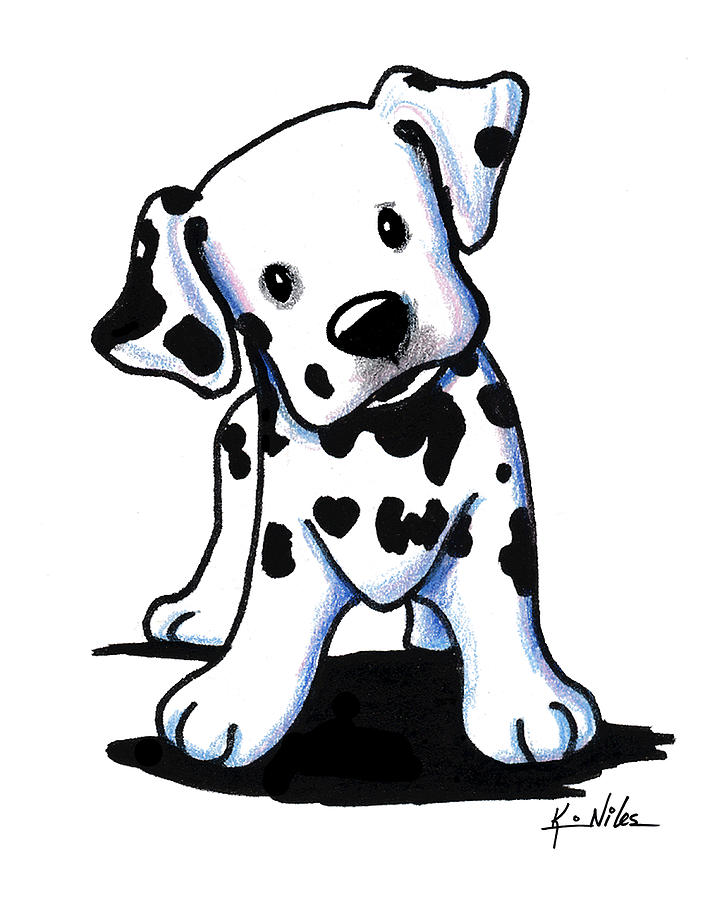 Dalmatian Puppy by Kim Niles - Dalmatian Puppy Drawing - Dalmatian 