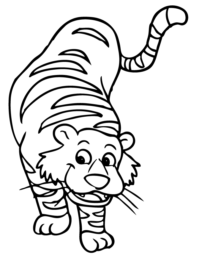 Cute Cartoon Leopard Coloring Page | HM Coloring Pages