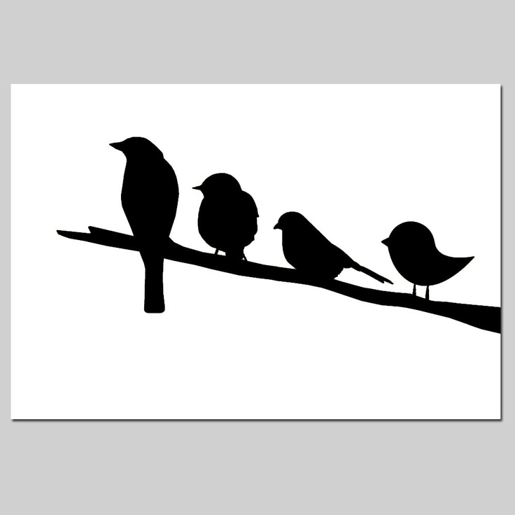 Birds on a Branch - 11x17 Silhouette Print - Perfect for Nursery - Ch…
