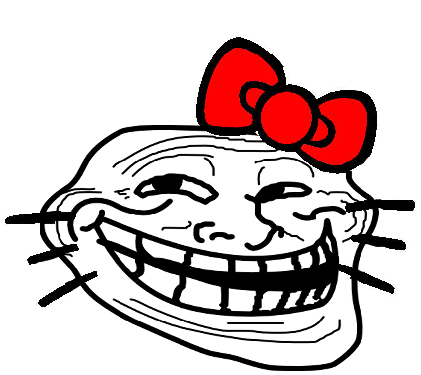 Amazing Troll Face Hello Kitty By Goldenfairyuni Dfxddf 