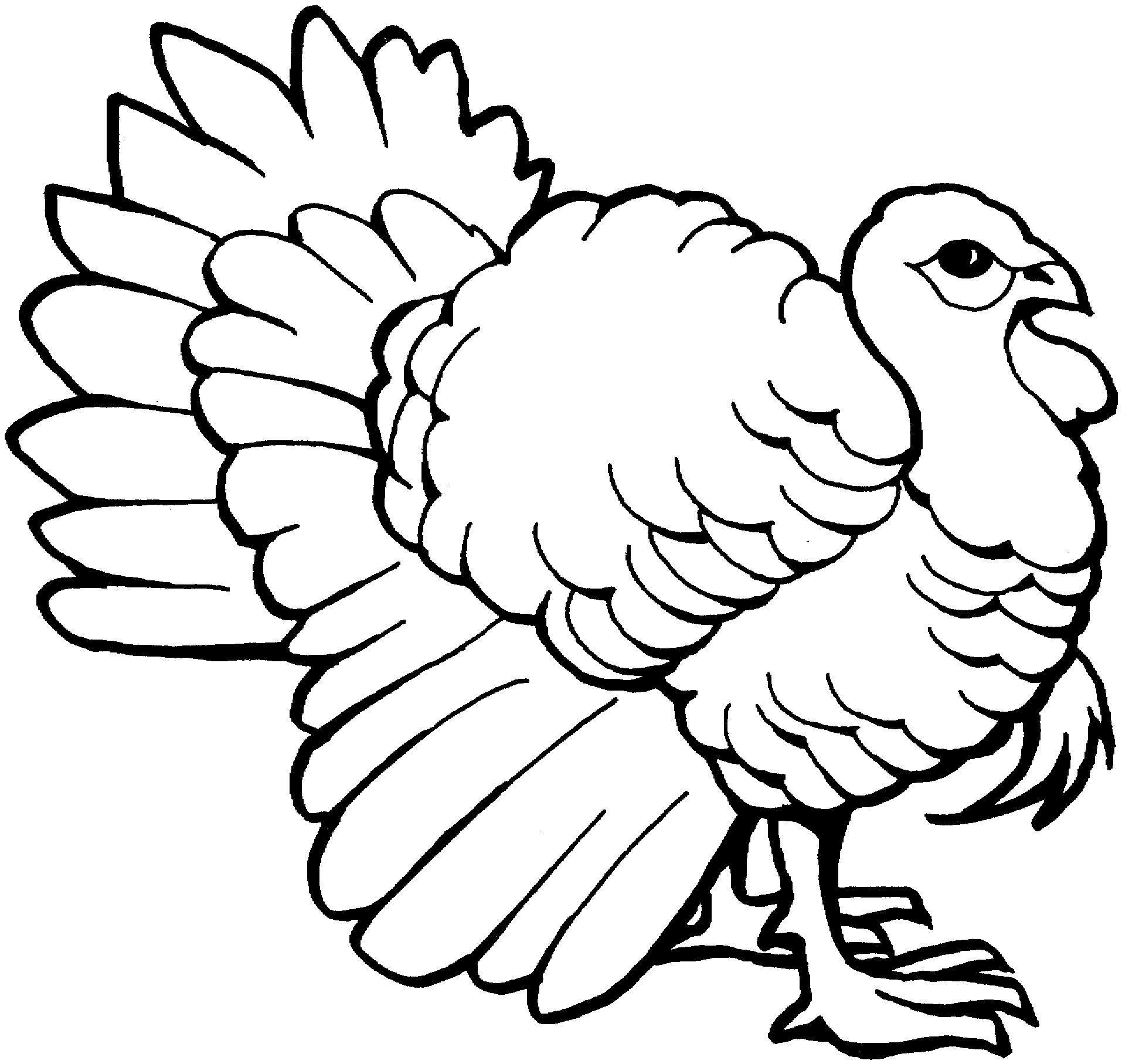 Free Black And White Turkey Outline, Download Free Black And White