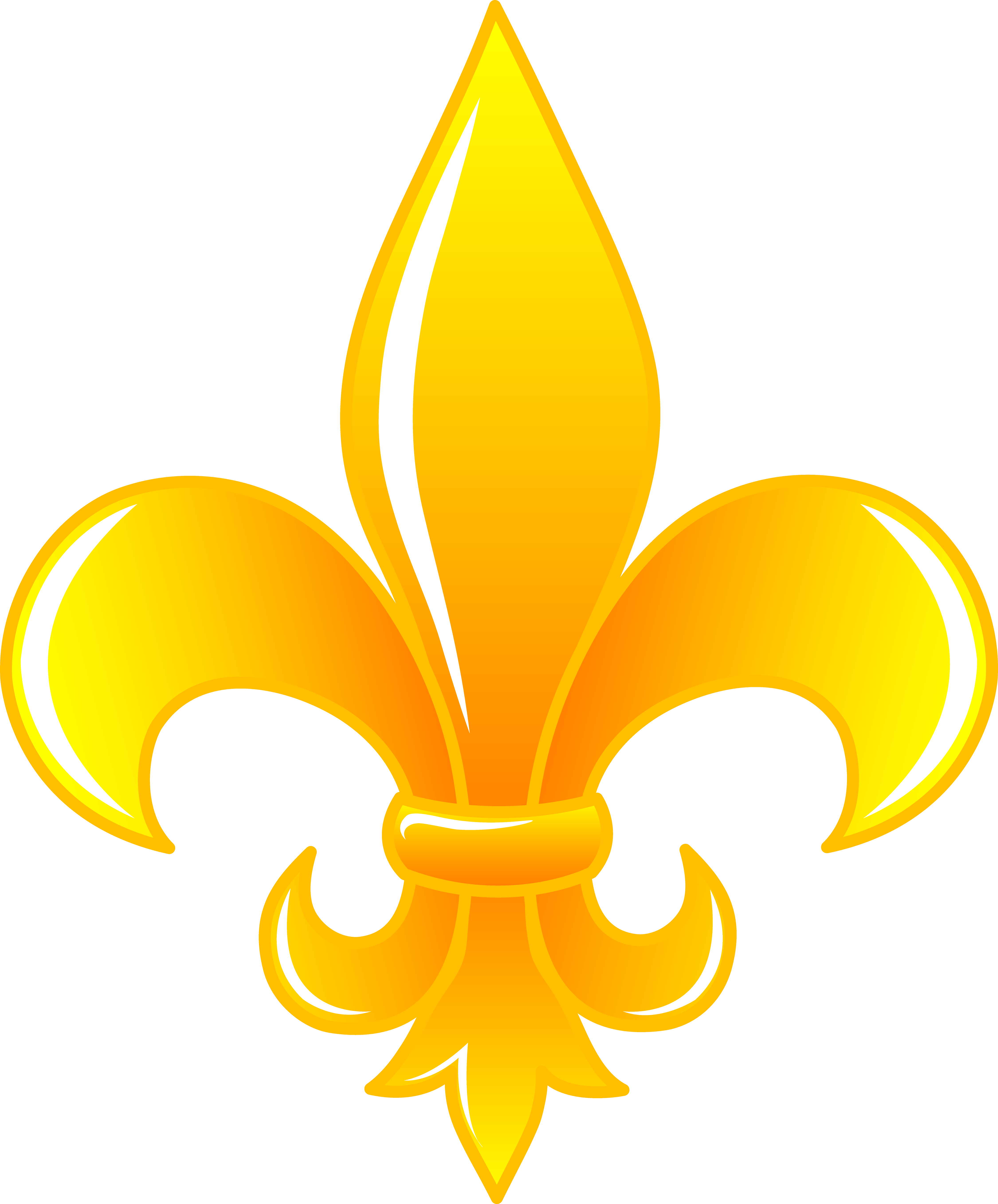 Shiny Golden Fleur De Lis - Free Clip Art