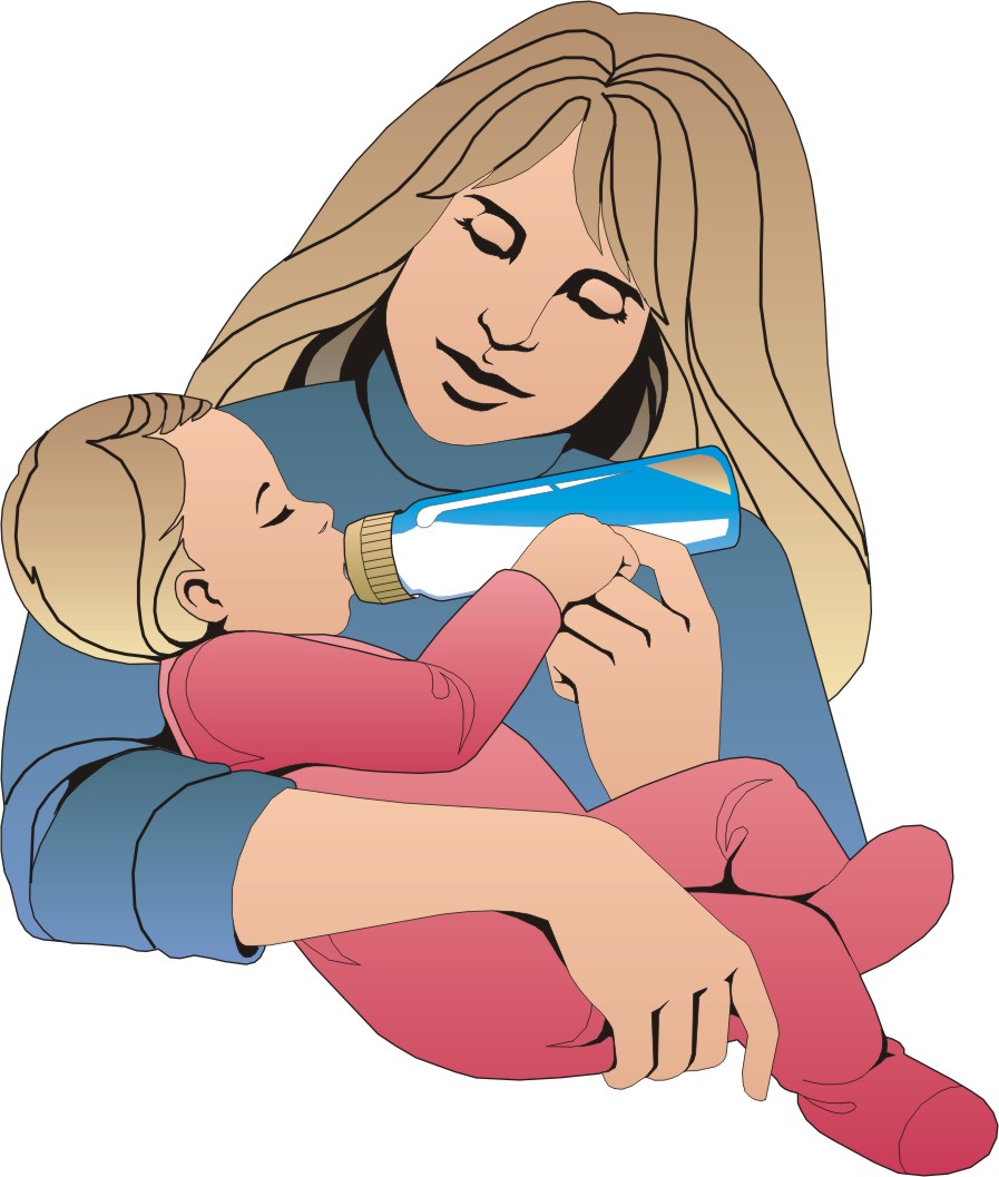 mom and baby cartoon - Clip Art Library