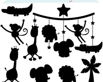 cute baby animal silhouette