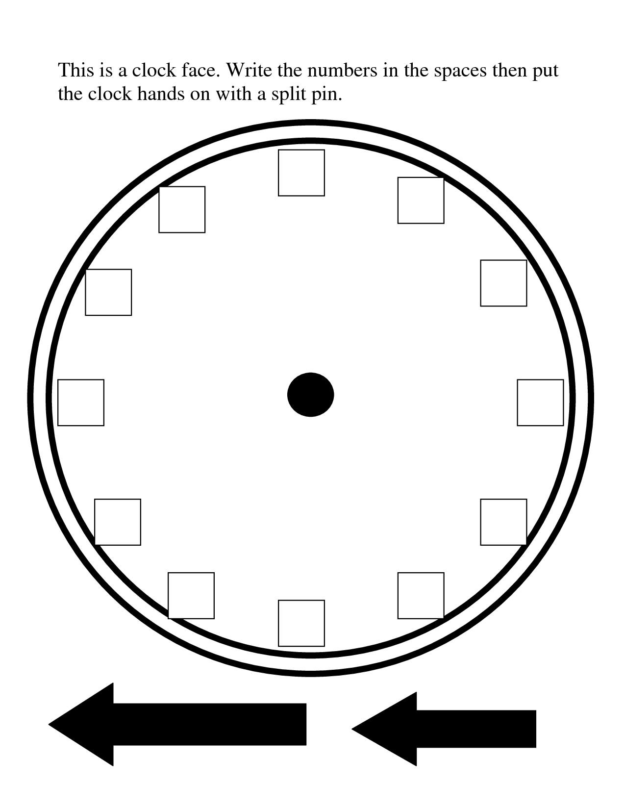 Free Printable Clock Template With Hands Free Printable Templates