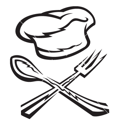 Ornate Chef Hat With Spoon And Fork For Menu Drink Art Vector Icon 