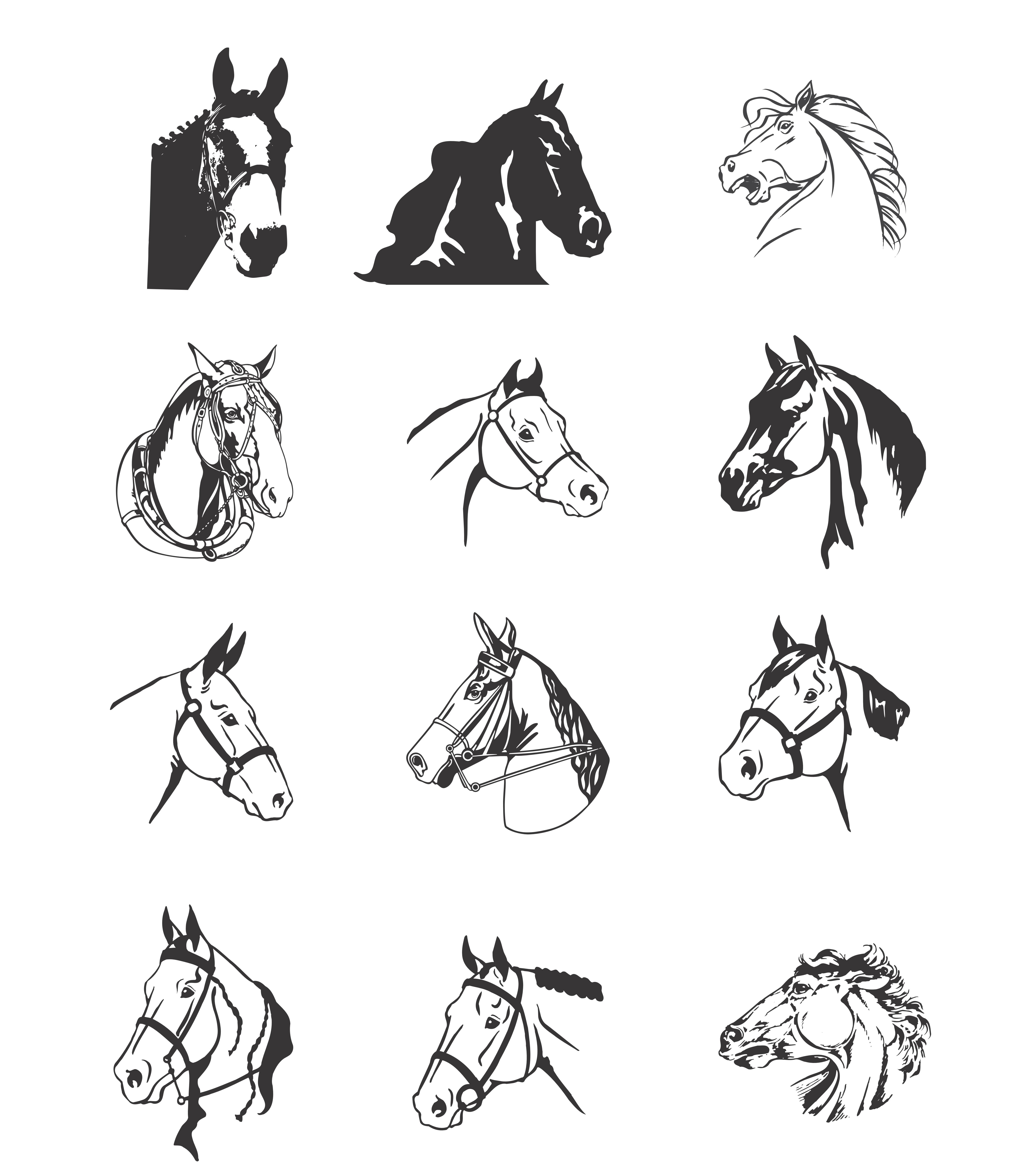 horse head design tattoo