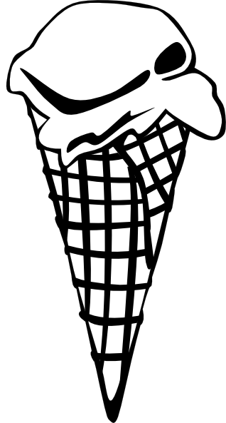 Ice Cream Cone Clip Art Black And White - Gallery