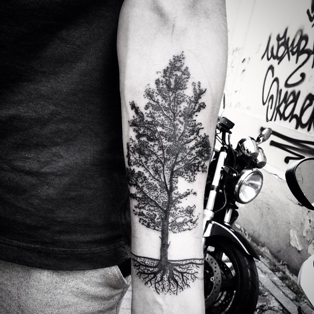 forearm tattoos tree