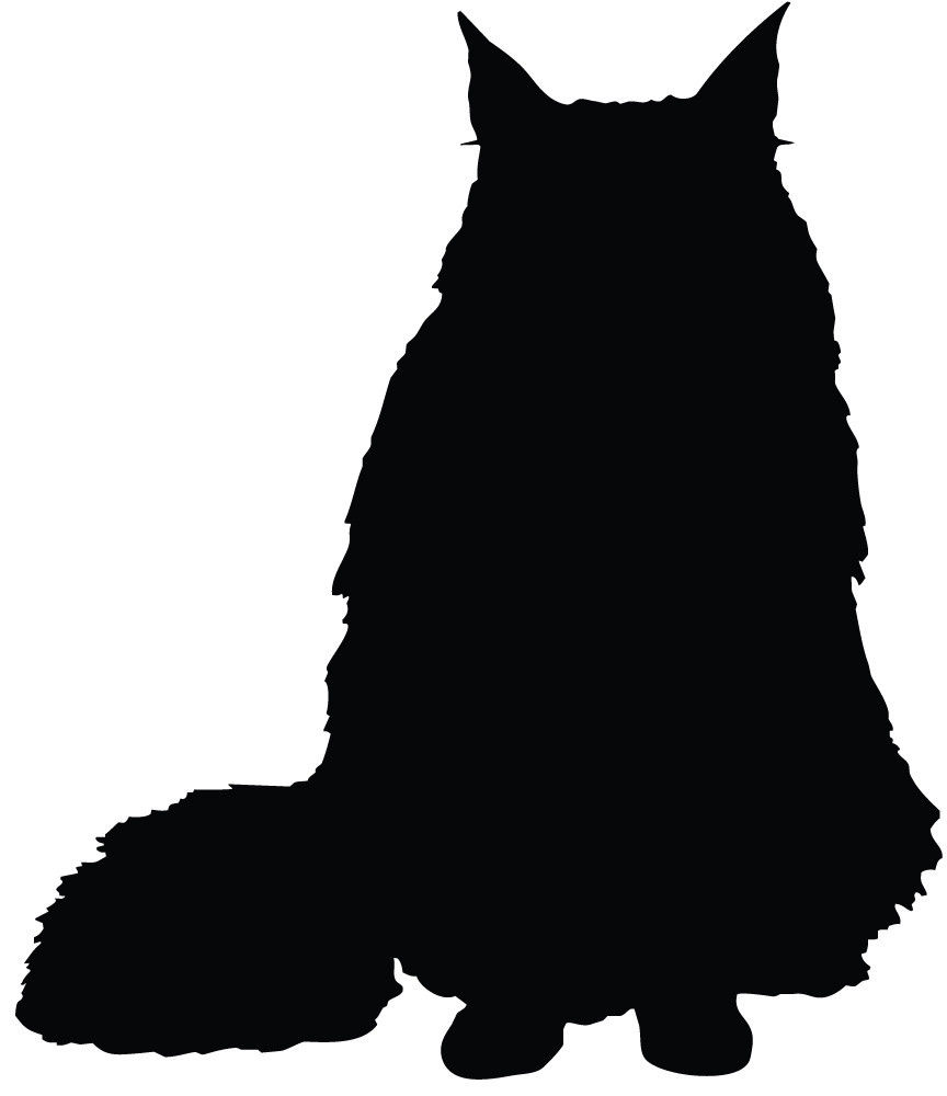 fluffy cat silhouette png - Clip Art Library