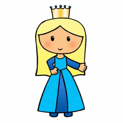 cartoon princess | Cartoon Clip Art Cute Blonde Princess in Blue 