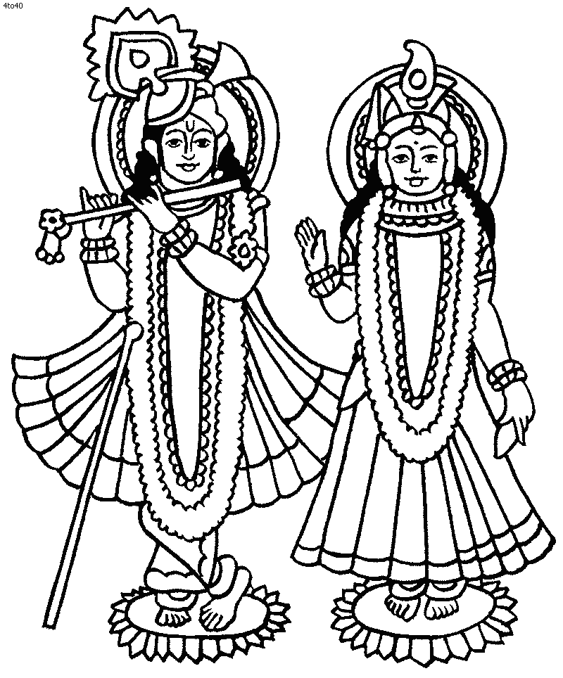 radha krishna coloring pages - Clip Art Library