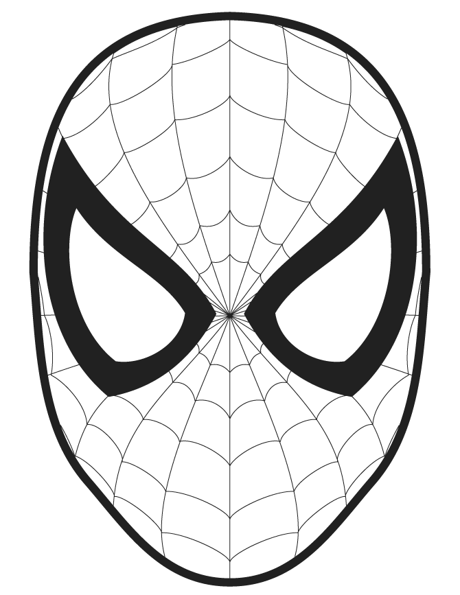 Spider Man Face Template Cut Out Coloring Page | H  M Coloring Pages