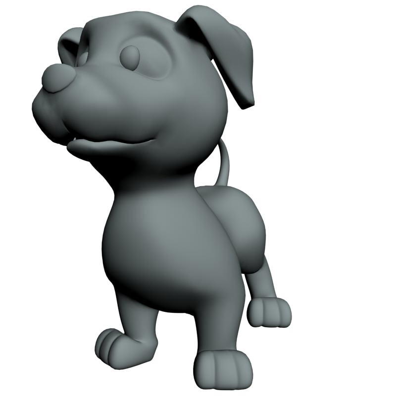 Cartoon Little Dog RIGGED 3D Model Game ready rigged .max .obj 