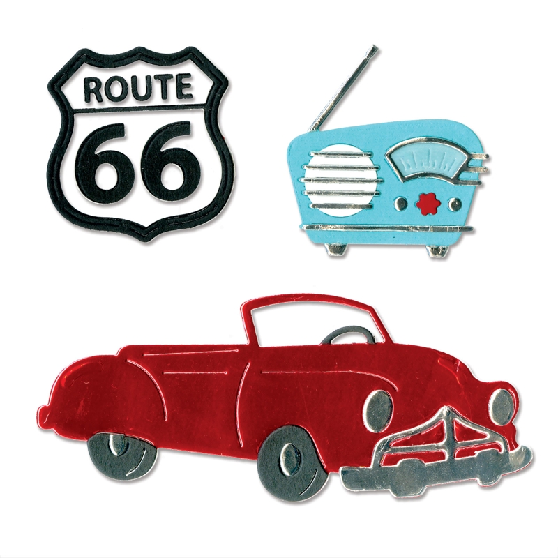 Sizzix 1950s Vintage Car and Radio Thinlits Die
