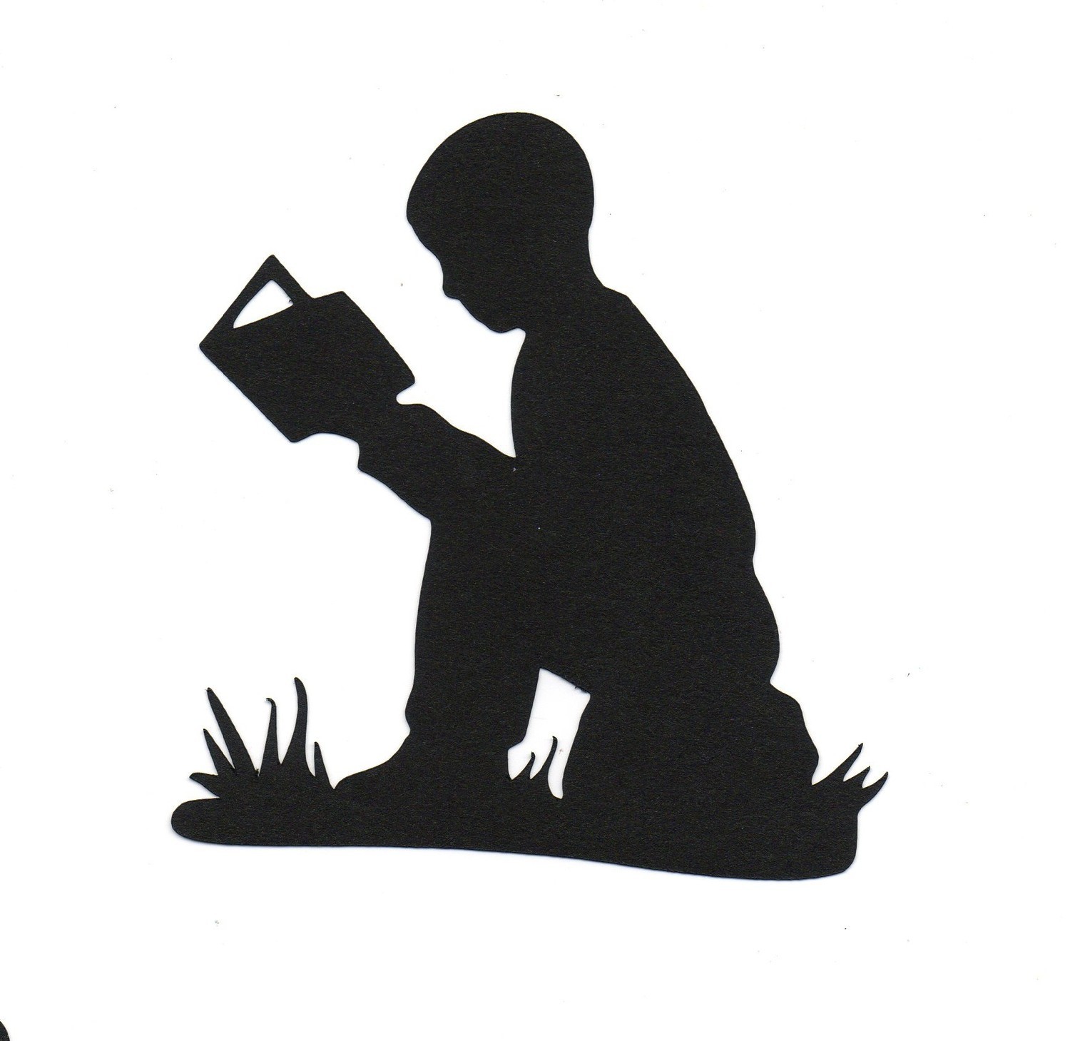 Boy reading book Child Silhouette die cut by simplymadescrapbooks