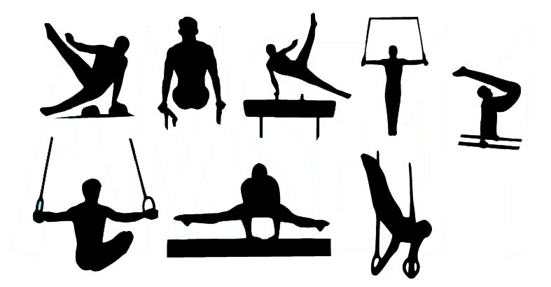 Male Gymnast Gymnastics Silhouette Die Cut Files by AEROLeotards