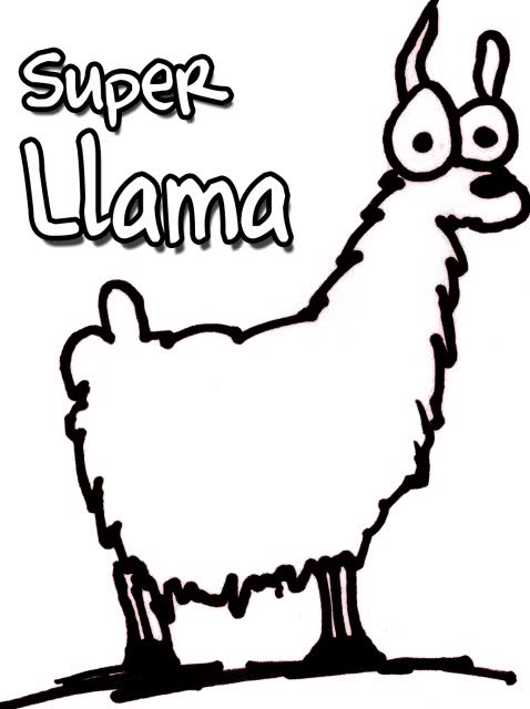 Llama Outline - Clipart library