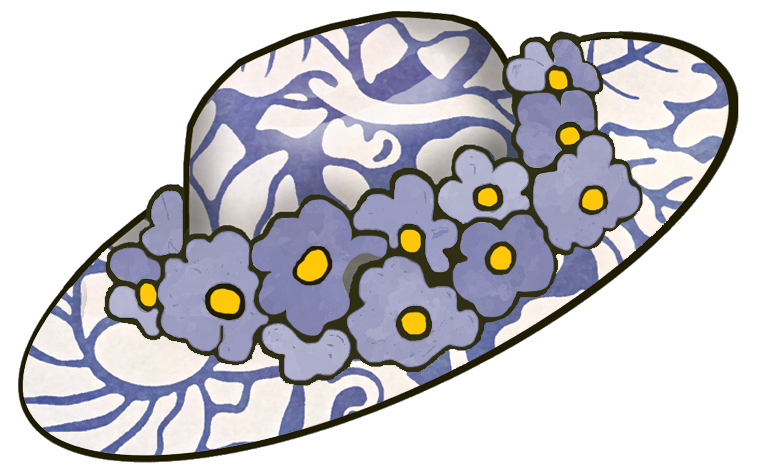 ArtbyJean - Easter Clip Art: Easter Bonnets in Wedgewood Blue 