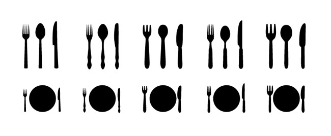 knife forks dishware Silhouettes - Free Vector Site | Download 