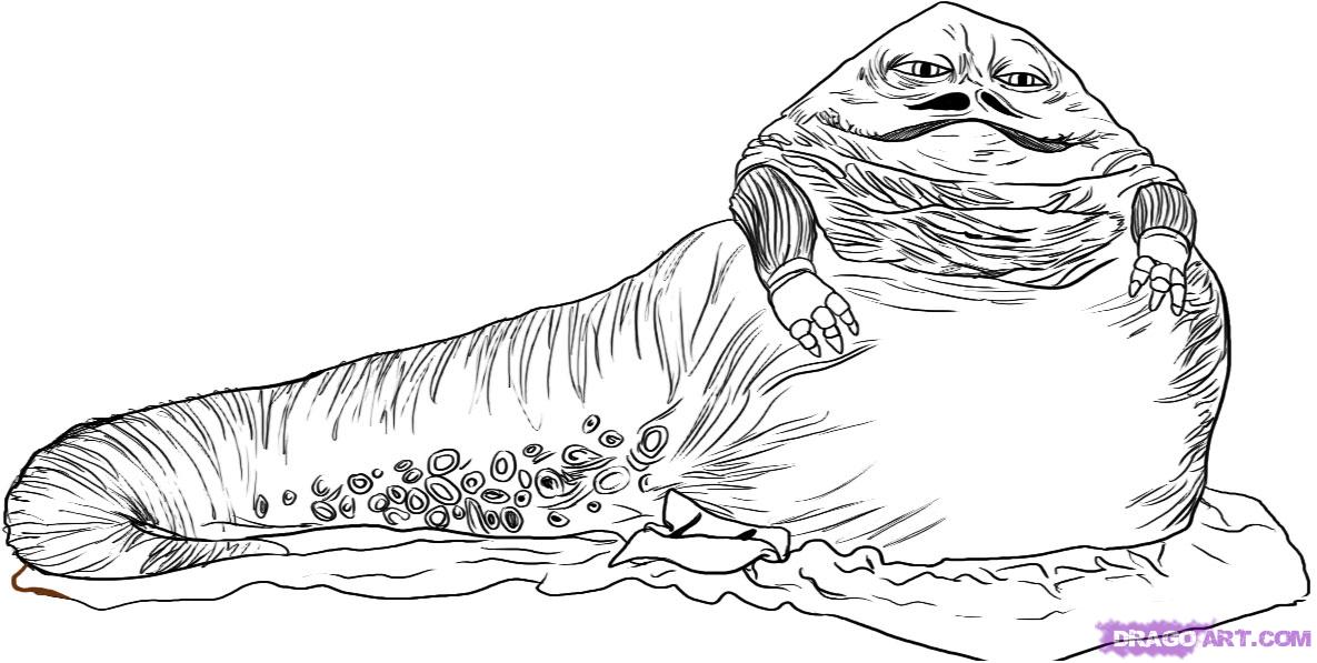 How to Draw Jabba the Hutt, Step by Step, Star Wars Characters 