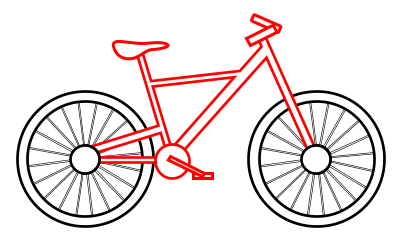 Drawing a cartoon bicycle