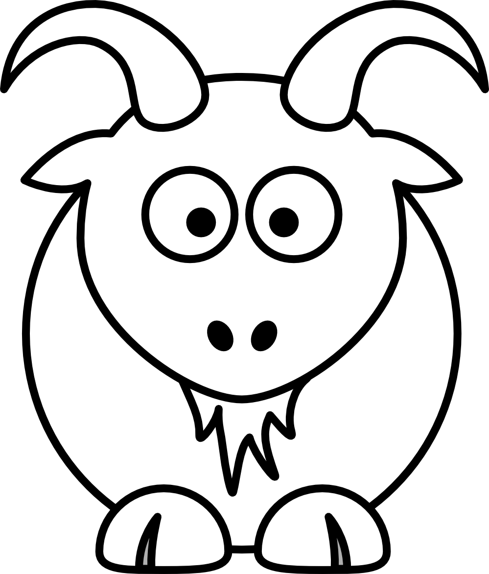 clipartist.net � Clip Art � Lemmling Cartoon Goat Black White Line 
