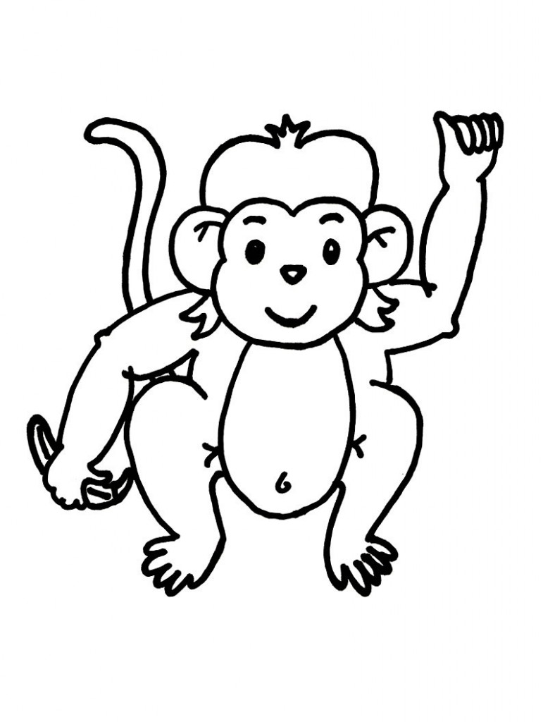 Cartoon Monkeys Coloring Pages - Clipart library