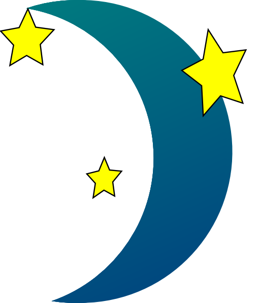 Crescent Moon N Stars clip art - vector clip art online, royalty 