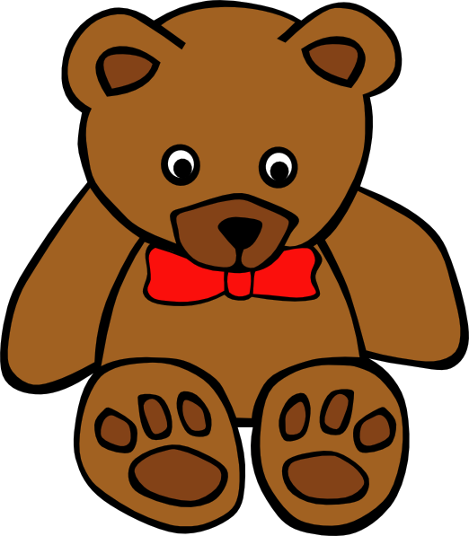 Simple Teddy Bear With Bow clip art - vector clip art online 