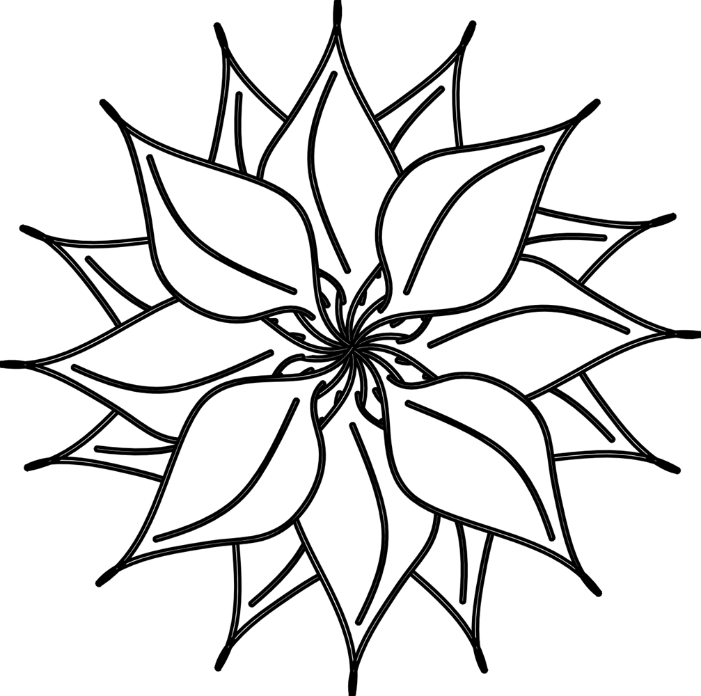Flowers Clip Art Black and White | Many Flowers