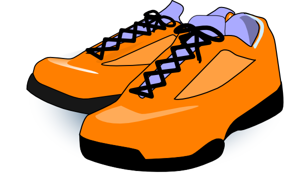 Orange Tennis Shoes clip art - vector clip art online, royalty 