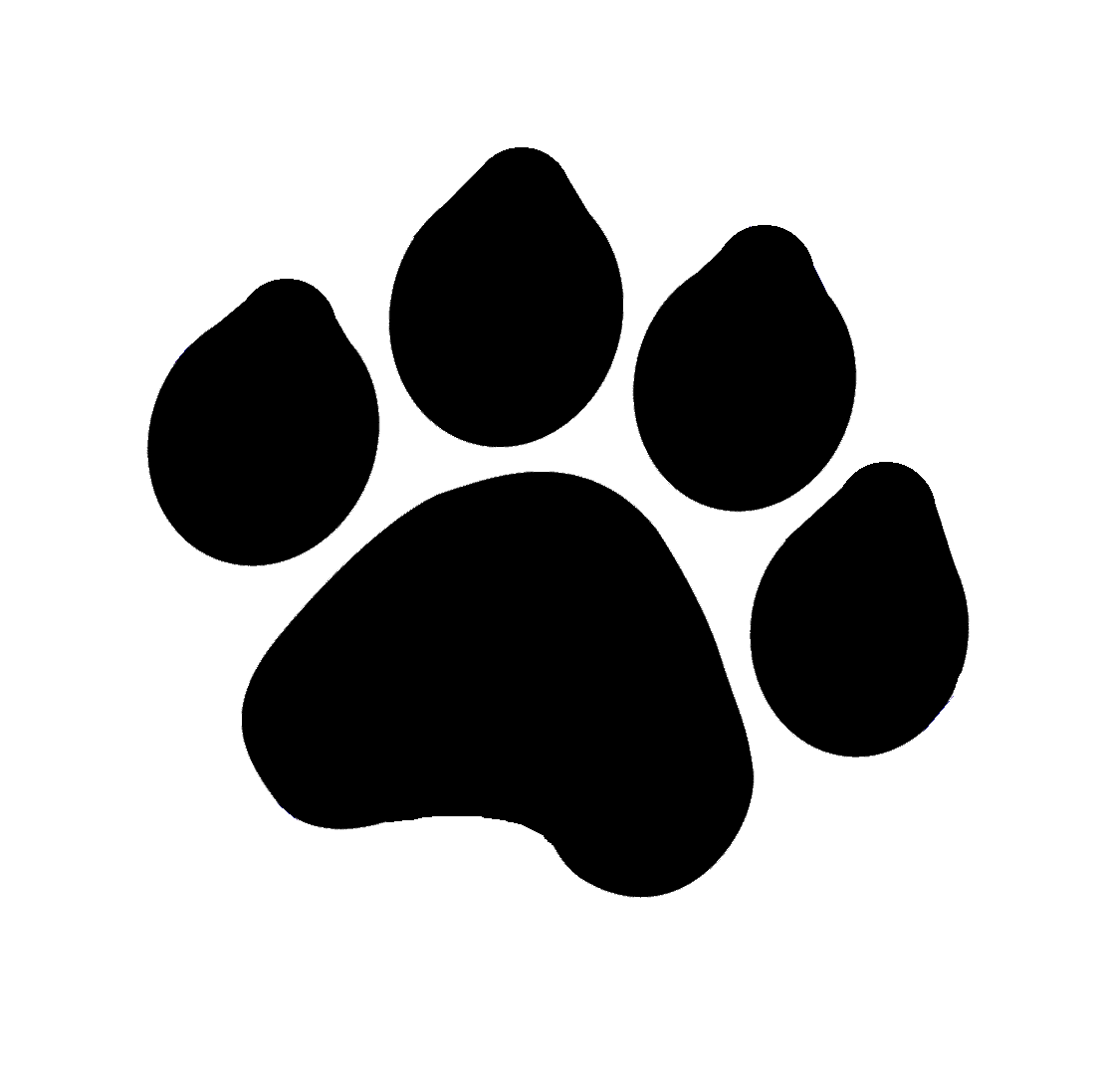 Dog Paw Print Stencil - Clipart library - Clipart library