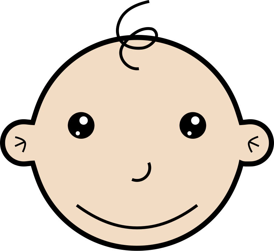 Smiling baby medium 600pixel clipart, vector clip art