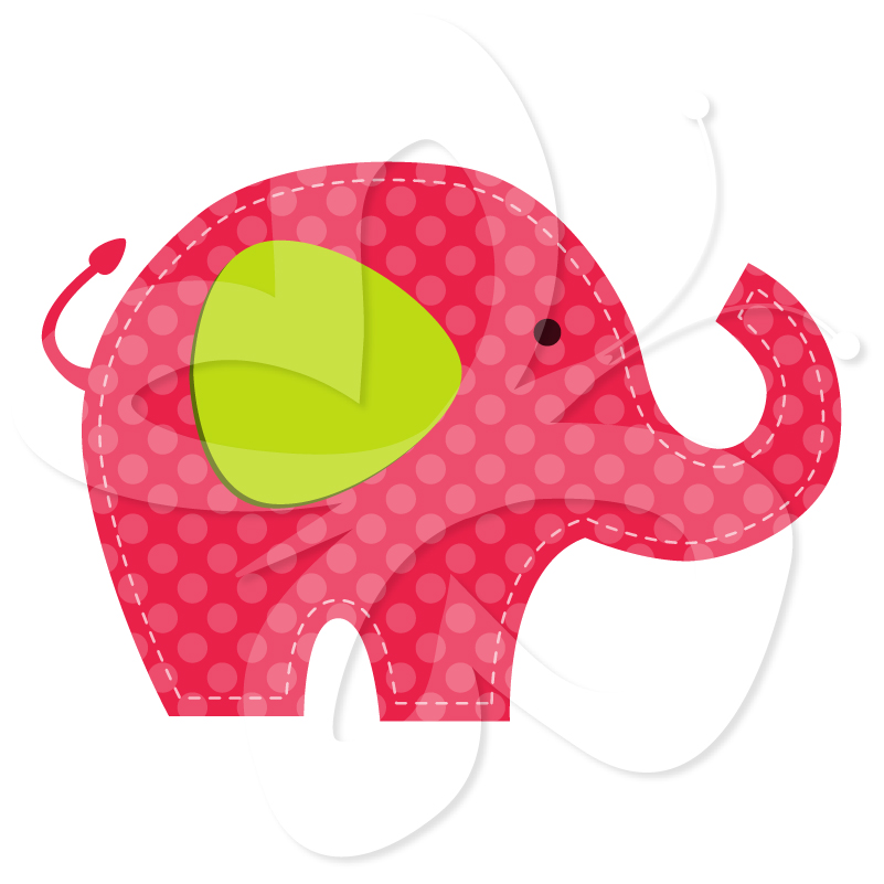 Cute Elephant Clipart - Bright Elephant Stacks - Creative Clipart 