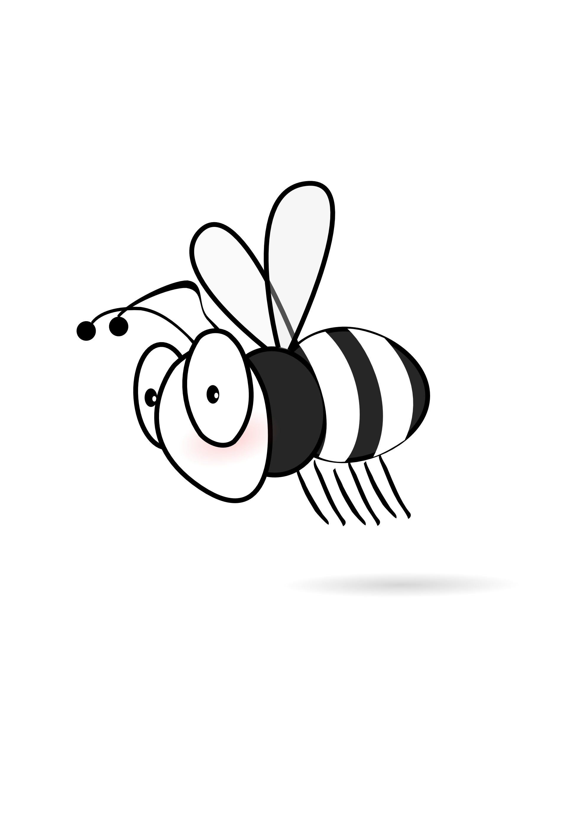 Bee 20 Black White Line Art Scalable Vector Graphics SVG Inkscape 