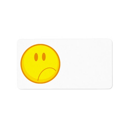 sad silly frowning sad smiley face personalized address label | Zazzle