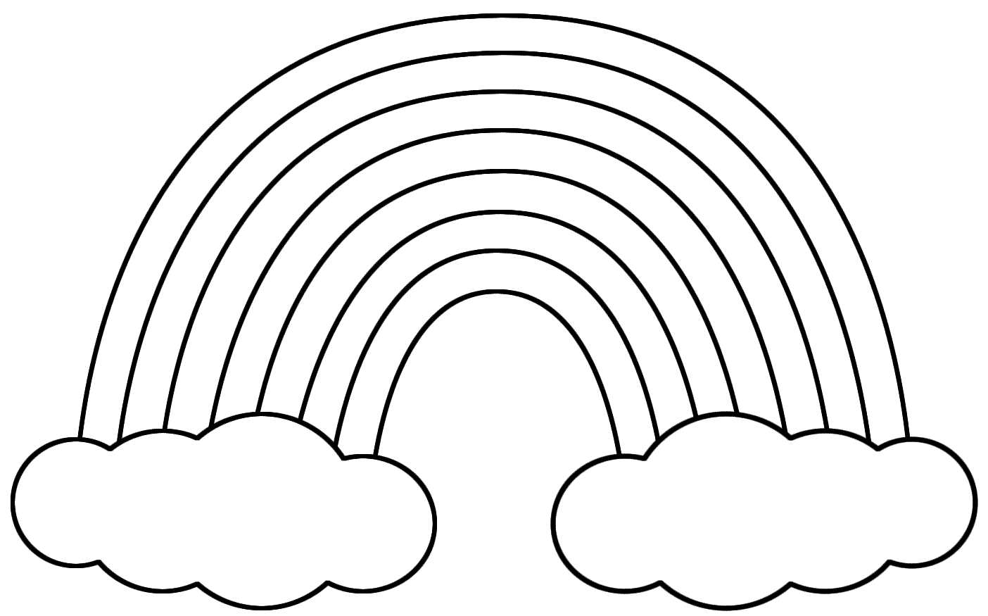 Rainbow Template With Clouds from clipart-library.com