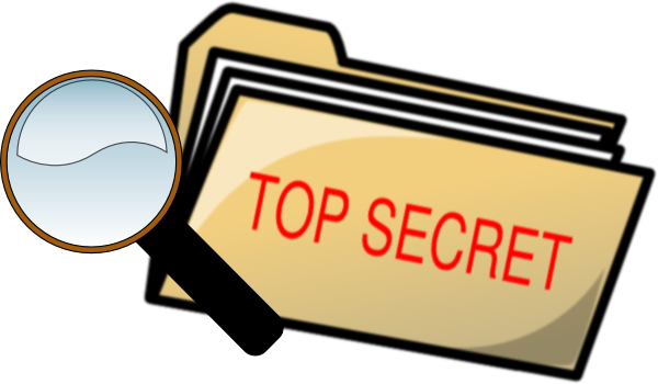Top Secret Folder And Magnifying Glass clip art - vector clip art 