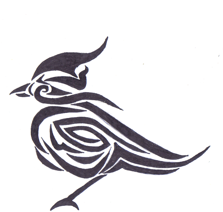 small tribal bird tattoo - Clip Art Library