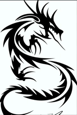 black and white dragon drawing (jpg image) | fliiby. - ClipArt 