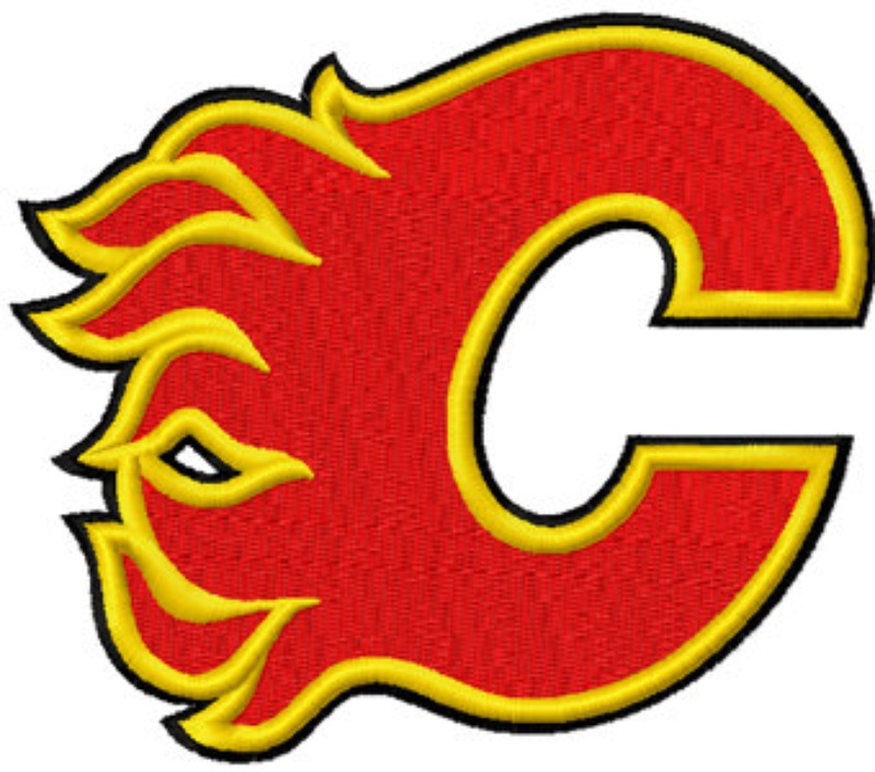 Calgary Flames Logo Hockey Machine Embroidery Design In 4 Sizes 