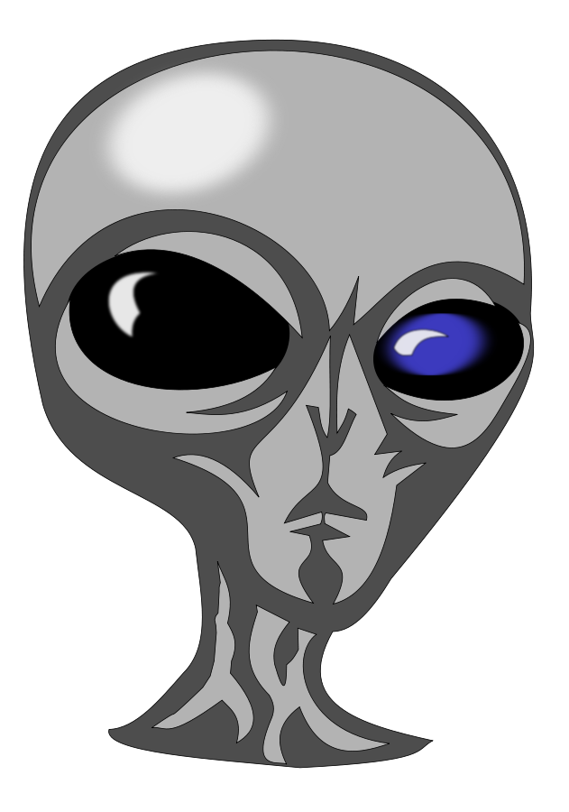 AM Alien Head 3 Clipart, vector clip art online, royalty free 
