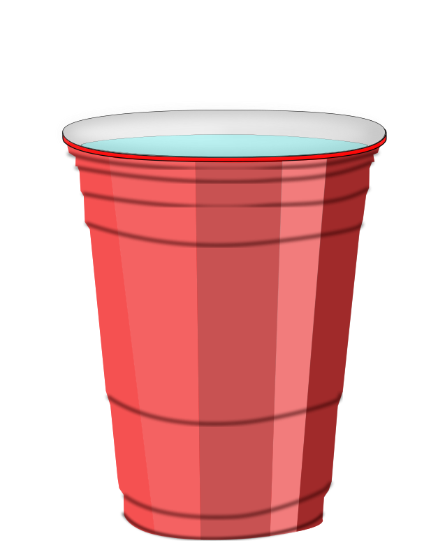 Free Red Plastic Cup of Water Clip Art