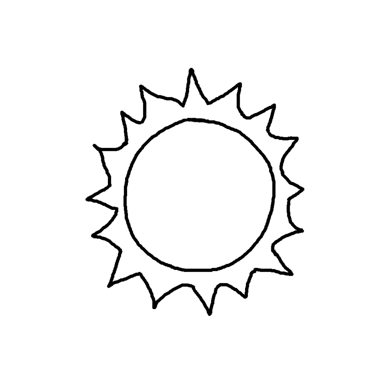 Sunny Clipart Black And White