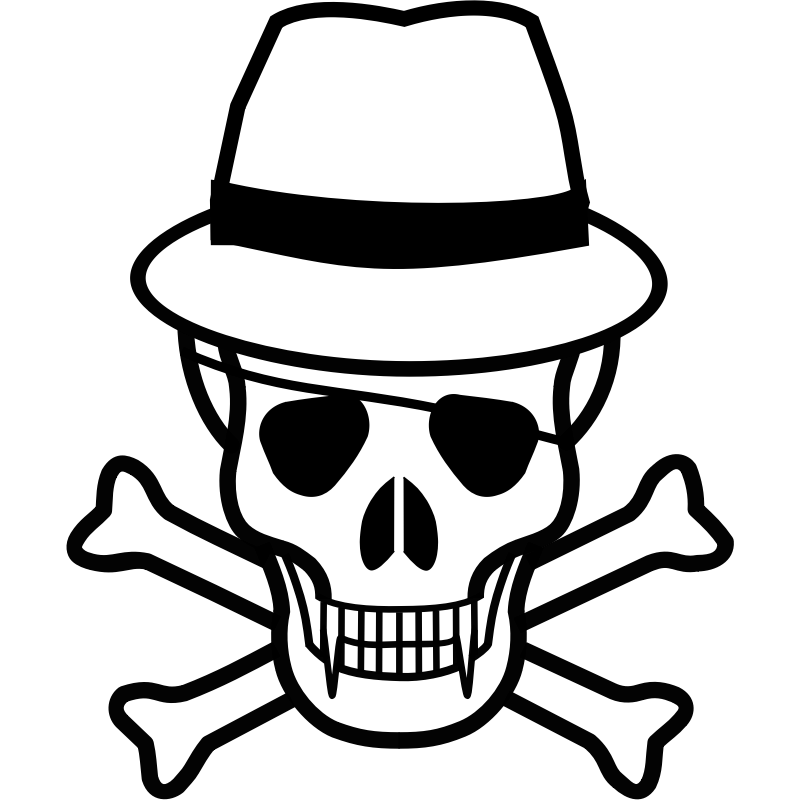 Clipart - skull and hat