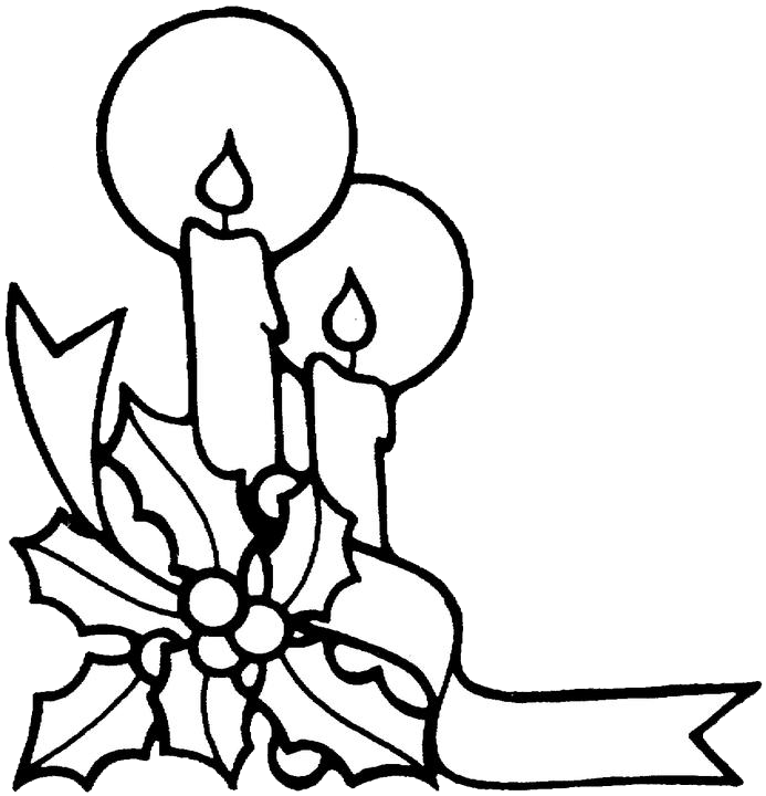 Christmas Candles Coloring Pages 2 | Purple Kitty