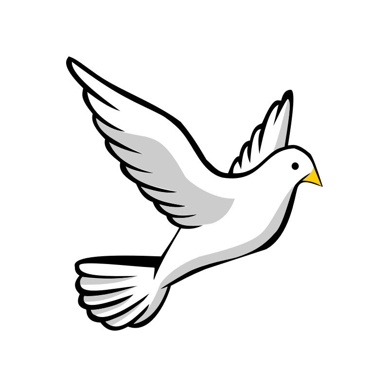 This Clip Art Image Depicts The Bird Of Peace A White Dove Flying 